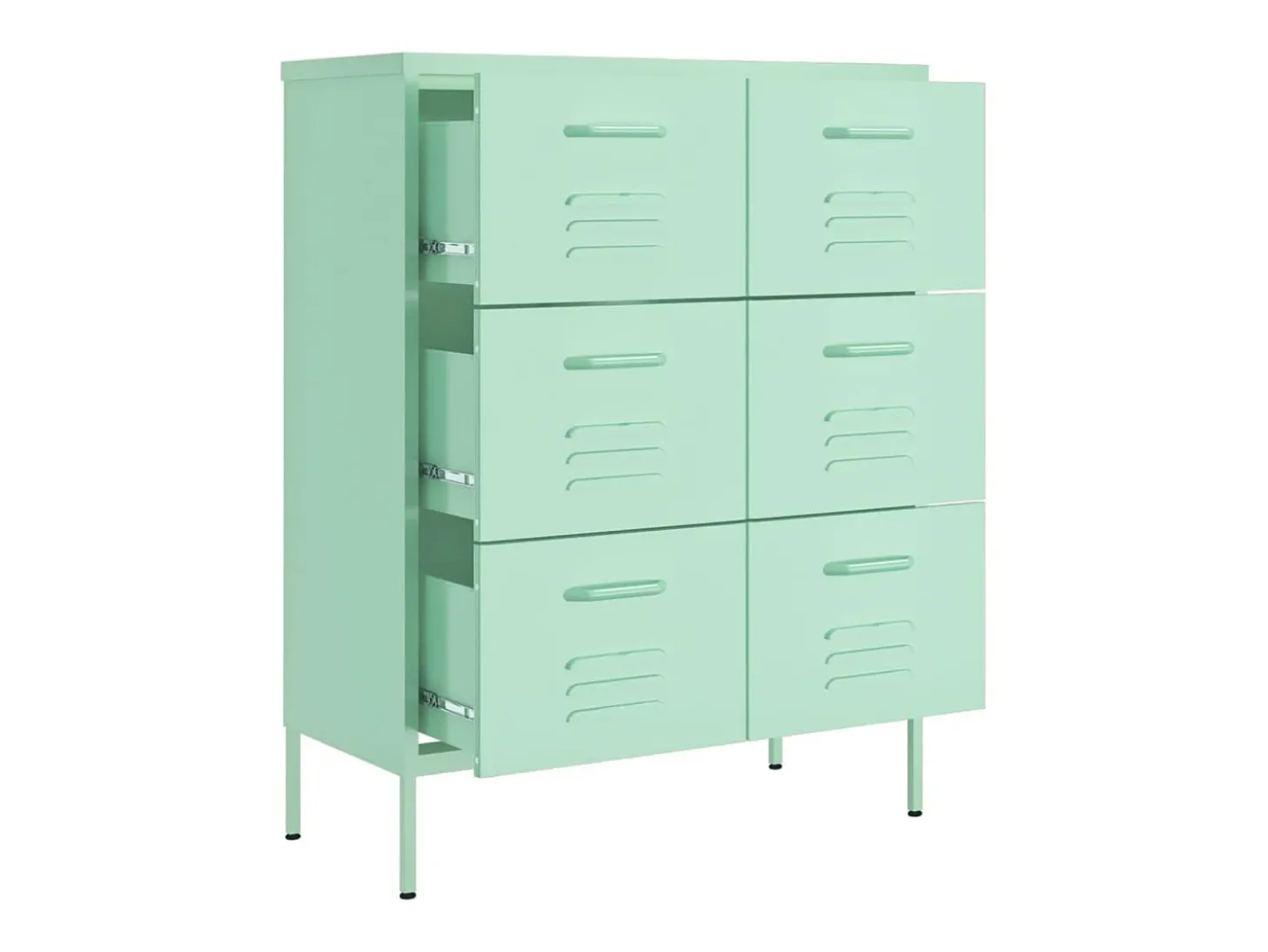 Armário com gavetas aço 80x35x101,5 cm verde-hortelã