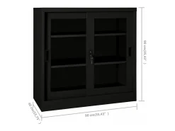 Armário com porta deslizante aço 90x40x90 cm preto