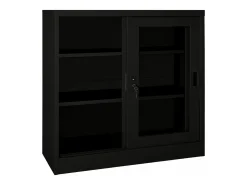 Armário com porta deslizante aço 90x40x90 cm preto