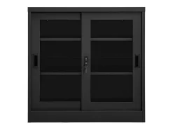 Armário com porta deslizante aço 90x40x90 cm antracite