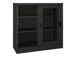 Armário com porta deslizante aço 90x40x90 cm antracite