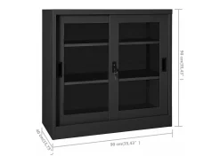 Armário com porta deslizante aço 90x40x90 cm antracite