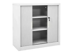 Armário com porta deslizante aço 90x40x90 cm cinzento