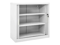 Armário com porta deslizante aço 90x40x90 cm cinzento
