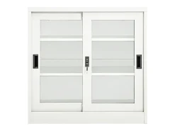 Armário com porta deslizante aço 90x40x90 cm branco