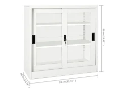Armário com porta deslizante aço 90x40x90 cm branco