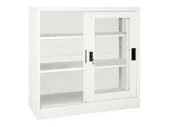 Armário com porta deslizante aço 90x40x90 cm branco