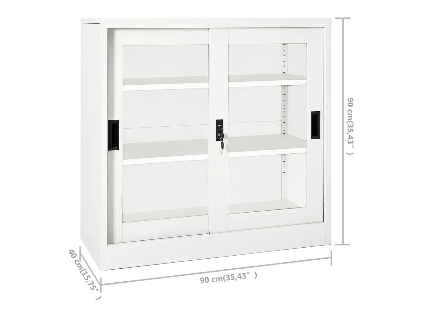Armário com porta deslizante aço 90x40x90 cm branco