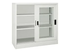Armário com porta deslizante aço 90x40x90 cm cinzento-claro