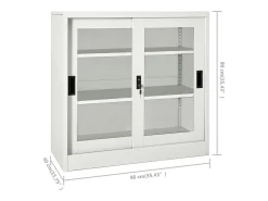 Armário com porta deslizante aço 90x40x90 cm cinzento-claro