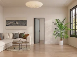 Armário com porta reversível em alumínio e vidro fosco - A204 x L73 cm - LOXTON