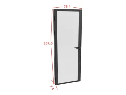 Armário com porta reversível em alumínio e vidro fosco - A204 x L73 cm - LOXTON