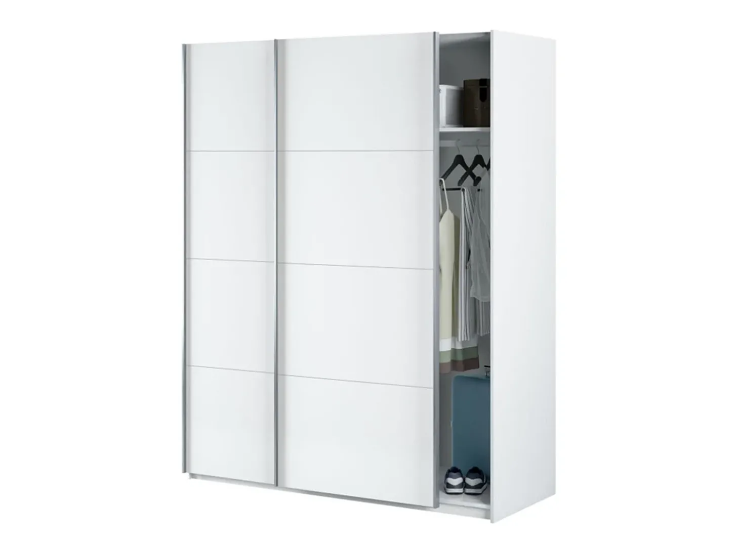Armário com portas de correr em aglomerado branco 200x150x60cm