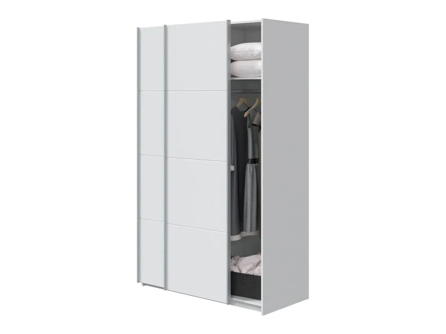 Armário com portas de correr em aglomerado branco 200x150x60cm