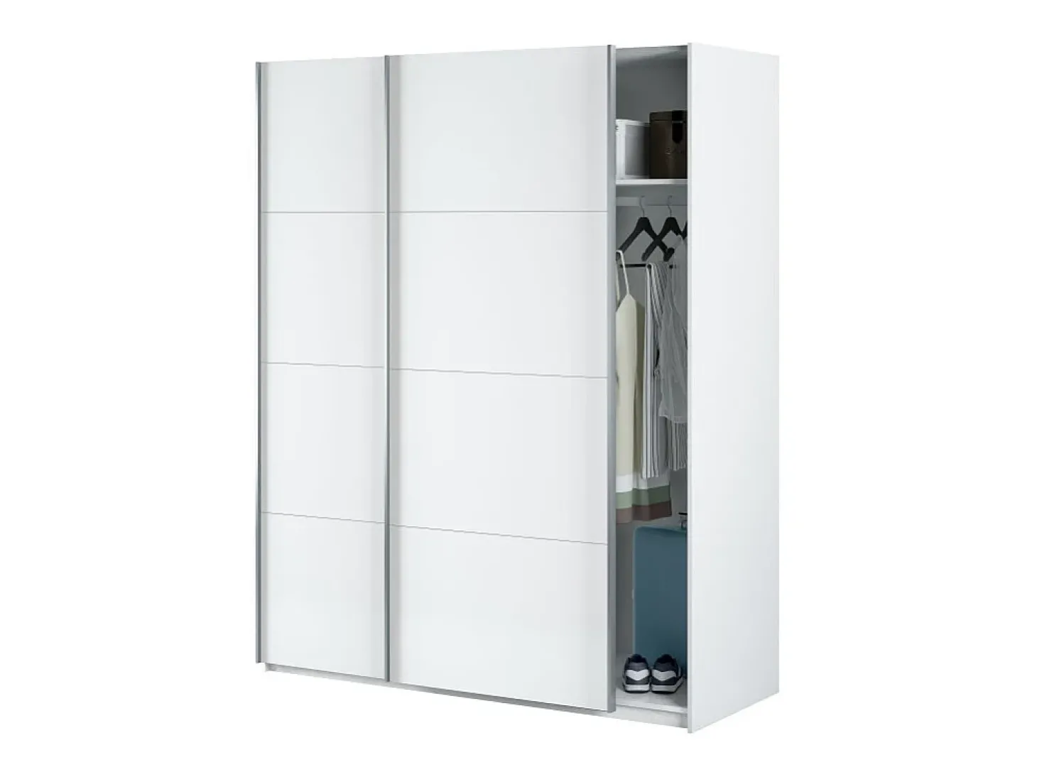 Armário com portas de correr em aglomerado branco 200x150x60cm