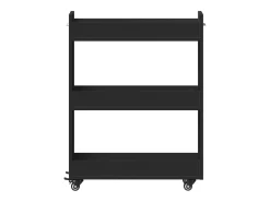 Armário com rodas 60x22x79 cm derivados de madeira preto
