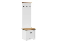 Armário corredor com ganchos BODO branco castanho 50x40x157 cm