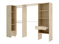 Armário Dacasuz, Estrutura para guarda-roupa de canto, Cabide de canto aberto, 248x79h187 cm, Carvalho