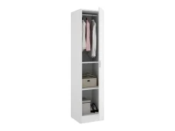 Armário Dbusat, Cabideiro para quarto, Armário com 1 porta única, 41x52h184 cm, Branco