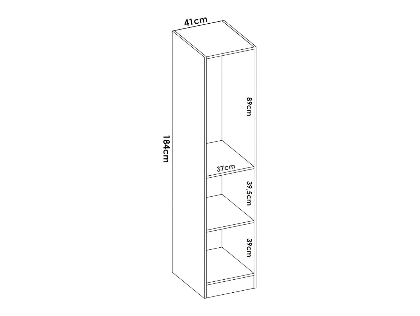 Armário Dbusat, Cabideiro para quarto, Armário com 1 porta única, 41x52h184 cm, Branco