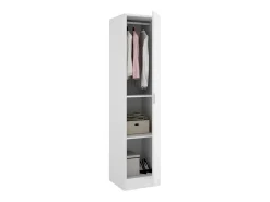 Armário Dbusat, Cabideiro para quarto, Armário com 1 porta única, 41x52h184 cm, Branco