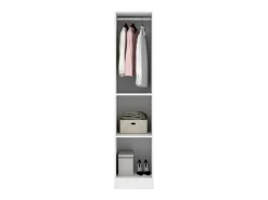 Armário Dbusat, Cabideiro para quarto, Armário com 1 porta única, 41x52h184 cm, Branco