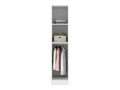 Armário Dbusat, Cabideiro para quarto, Armário com 1 porta única, 41x52h184 cm, Branco