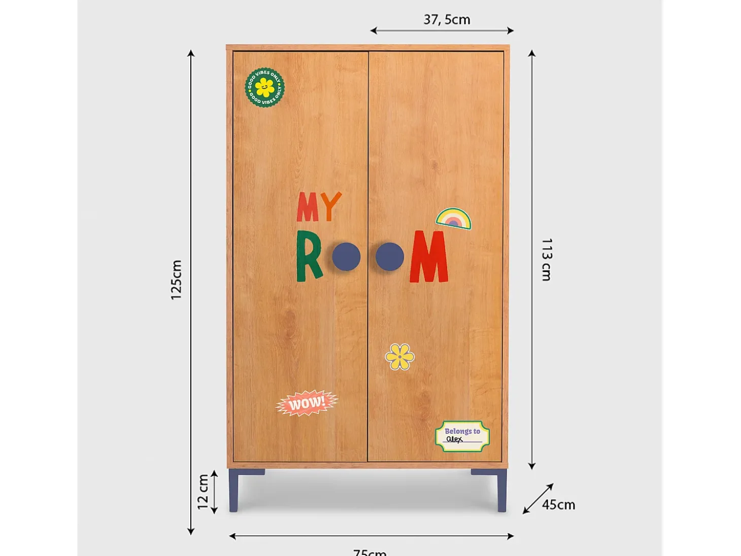 Armário de 2 portas cor carvalho meu quarto.