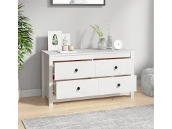 Armário de apoio 100x40x54 cm pinho maciço branco