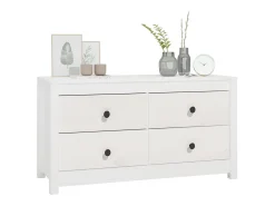 Armário de apoio 100x40x54 cm pinho maciço branco