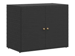 Armário de armazenamento de jardim preto 100x55,5x80 cm vime sintético