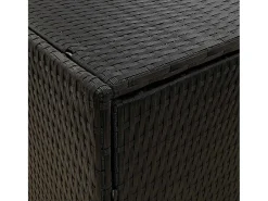 Armário de armazenamento de jardim preto 100x55,5x80 cm vime sintético