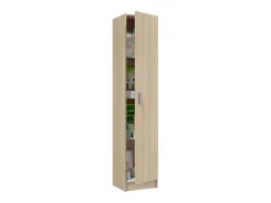 Armário de armazenamento multiuso com 1 porta dobrável e puxador de carvalho 37x182x37 cm