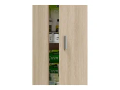 Armário de armazenamento multiuso com 1 porta dobrável e puxador de carvalho 37x182x37 cm