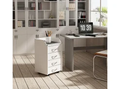 Armário de arquivo com rodas branco 36x40x65 gwendolyn