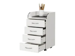 Armário de arquivo com rodas branco 36x40x65 gwendolyn