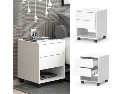 Armário de arquivo com rodas branco 37x37x47 jons
