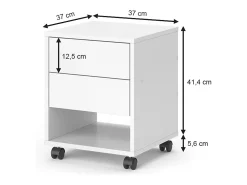 Armário de arquivo com rodas branco 37x37x47 jons