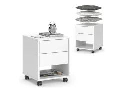 Armário de arquivo com rodas branco 37x37x47 jons