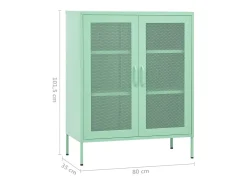 Armário de arrumação aço 80x35x101,5 cm verde-hortelã