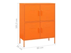 Armário de arrumação aço 80x35x101,5 cm laranja