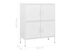 Armário de arrumação aço 80x35x101,5 cm branco