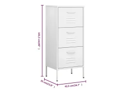 Armário de arrumação aço 42,5x35x101,5 cm branco