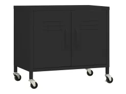 Armário de arrumação aço 60x35x56 cm preto