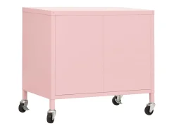 Armário de arrumação aço 60x35x56 cm rosa