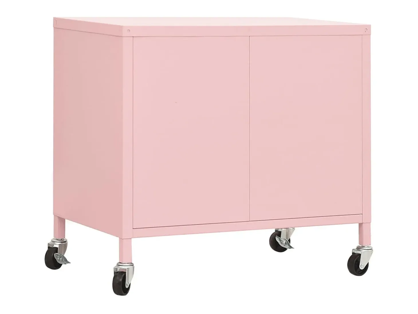 Armário de arrumação aço 60x35x56 cm rosa