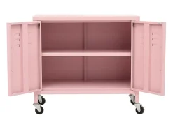 Armário de arrumação aço 60x35x56 cm rosa