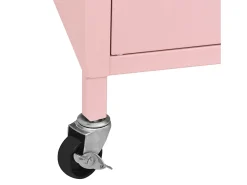 Armário de arrumação aço 60x35x56 cm rosa