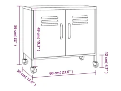 Armário de arrumação aço 60x35x56 cm antracite