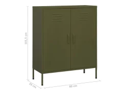 Armário de arrumação aço 80x35x101,5 cm verde-azeitona